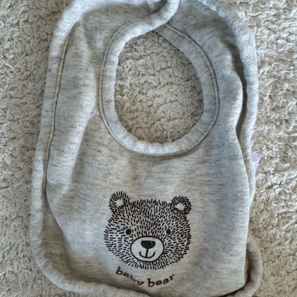 Gray Baby Bear Bib